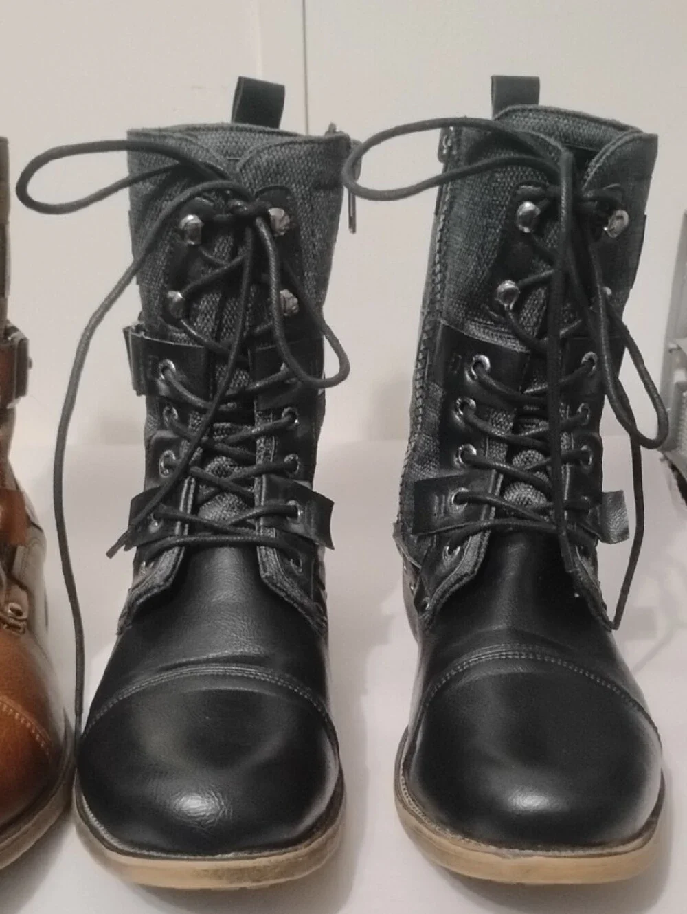 J75 By Jump Defense Deploy Men's 10 Lace-Up Combat Boots - Brown and Black
